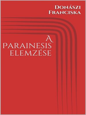 cover image of A Parainesis elemzése